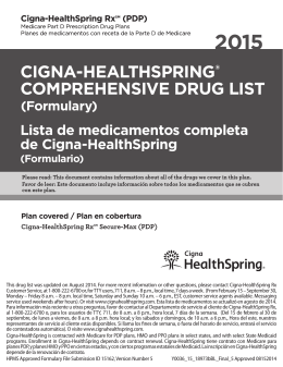 CIGNA-HEALTHSPRING® COMPREHENSIVE DRUG LIST