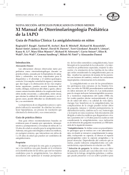 XI Manual de Otorrinolaringología Pediátrica de la IAPO