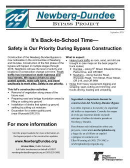 to a informational flyer about construction and truck routes