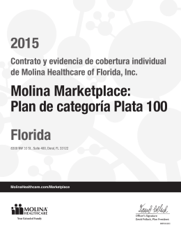 Molina Marketplace - Silver 100 Plan - FL 2015