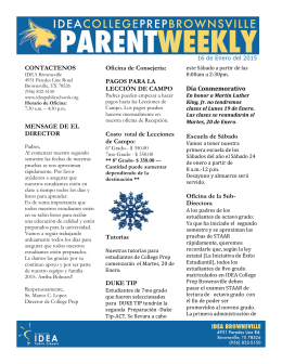 16 de Enero del 2015-Parent Weekly Espanol