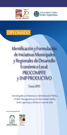 Identificación y Formulación de Iniciativas Municipales y Regionales