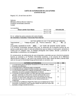 ANEXO 2 CARTA DE AUTORIZACIÓN DE LOS AUTORES (Licencia