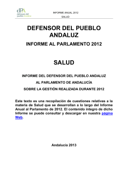 salud - Defensor del Pueblo Andaluz