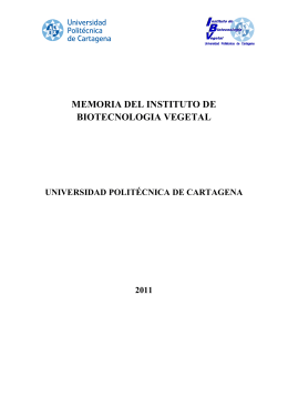 Memoria 2011 - Universidad Politécnica de Cartagena