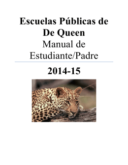 Escuelas Públicas de De Queen Manual de Estudiante/Padre 2014-15