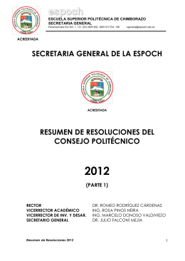 resumen de resoluciones del consejo politécnico 2012