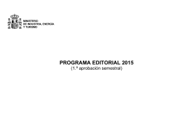 programa editorial 2015 - Ministerio de Industria, Energía y Turismo