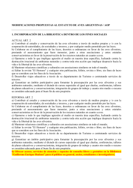 modificaciones propuestas al estatuto de aves argentinas / aop 1