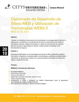 Diplomado de Desarrollo de Sitios WEB y Utilización de