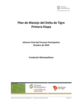 Plan de Manejo - Proceso Participativo