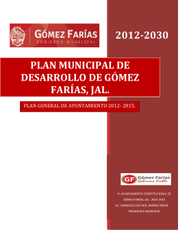 2012-2030 PLAN MUNICIPAL DE DESARROLLO DE GÓMEZ