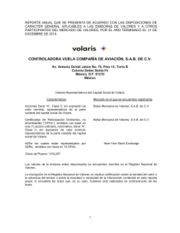 CONTROLADORA VUELA COMPAÑÍA DE AVIACIÓN, S.A.B.