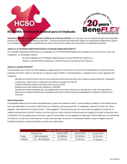 HCSO HRA Información General para el Empleado