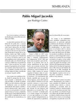 Semblanza de Pablo Miguel Jacovkis por Rodrigo Castro