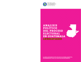 ANALISIS POLÍTICO DEL PROCESO ELECTORAL EN GUATEMALA