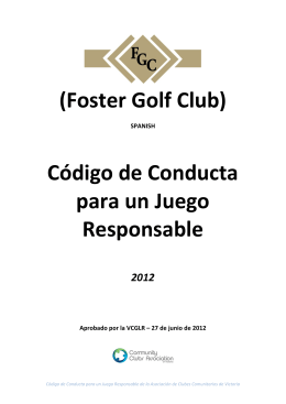 (Foster(Golf(Club) Código(de(Conducta( para(un(Juego