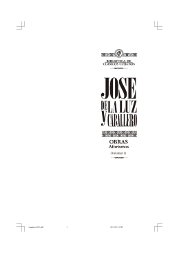 José de la Luz y Caballero: Obras. Aforismos. Volumen I