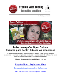 Taller de español Open Cultura Cuentos para