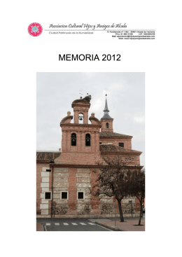 MEMORIA 2012 - Hijos y Amigos de Alcalá