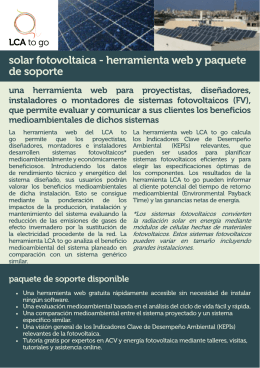 solar fotovoltaica - herramienta web y paquete de soporte