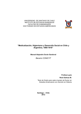 “Medicalización, Higienismo y Desarrollo Social en Chile y