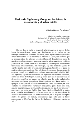 Carlos de Sigüenza y Góngora: las letras, la astronomía y el saber
