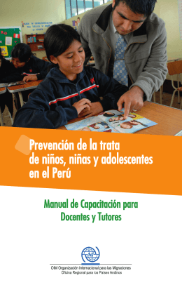 Prevencion de la trata de ninos y ninas adolescentes en el Peru
