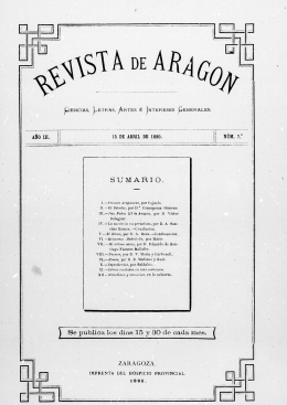 Revista de Aragón, año III, 1.ª época, número 7 (15 de abril de 1880)
