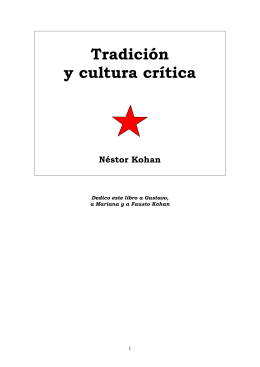 Tradición y cultura crítica