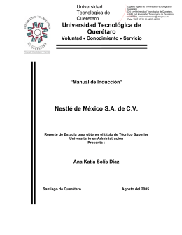 Manual de Inducción - Universidad Tecnológica de Querétaro