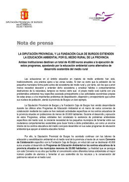 Nota de prensa - Diputación de Burgos