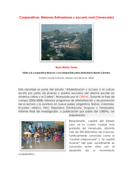 Cooperativas, Misiones Bolivarianas y escuela rural