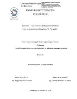 Manejo Integrado - Universidad Tecnológica de Querétaro