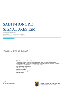 SAINT-HONORE SIGNATURES 12M - prospectus