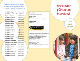 Pre-kinder público en Maryland - Maryland State Department of