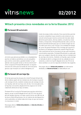 Willach presenta cinco novedades en la feria Glasstec 2012