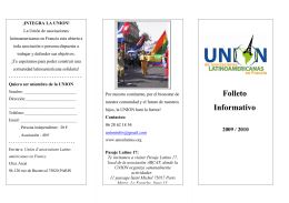 Folleto Informativo - Unión de Asociaciones Latinoamericanas en