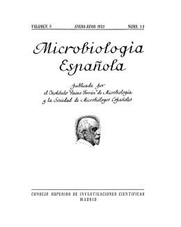 Vol. 5 núm. 1 y 2 - Sociedad Española de Microbiología