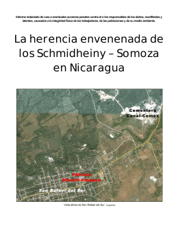 La herencia envenenada de los Schmidheiny – Somoza en Nicaragua