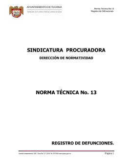 SINDICATURA PROCURADORA NORMA TÉCNICA No. 13