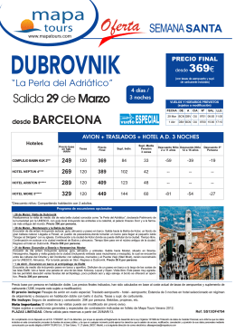 oferta Dubrovnik Semana Santa BCN desde 369