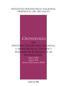 CRONOLOGÍA - Decanato - Instituto Politécnico Nacional