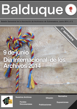 9 de junio Día Internacional de los Archivos 2014 1º sem estre