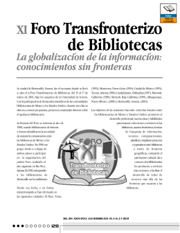 XI Foro Transfronterizo de Bibliotecas. La globalización