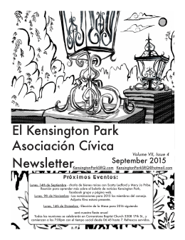 El Kensington Park Asociación Cívica Newsletter