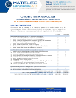 CONGRESO INTERNACIONAL 2015 - MATELEC Latinoamérica 2015