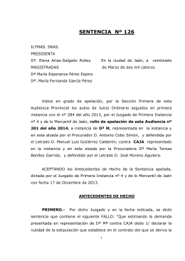 SENTENCIA 126/2014 Audiencia Provincial Secc. 1º