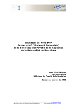 Inventari del Fons DPP Subsèrie MC (Moviment Comunista) de la
