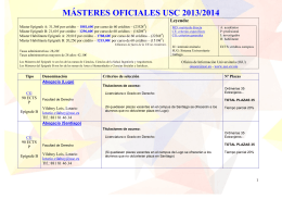 MÁSTERES OFICIALES USC 2013/2014